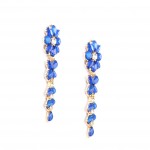 Yadira Sapphire Bloom Floral Cascade Earrings